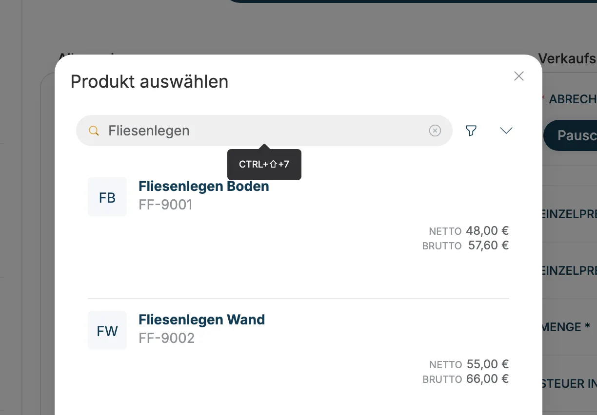 Fenster Produkt auswählen mit den Treffern Fliesenlegen Boden und Fliesenlegen Wand
