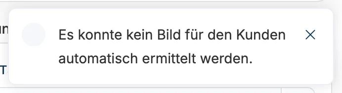 Meldung: Es konnte kein Bild für den Kunden automatisch ermittelt werden