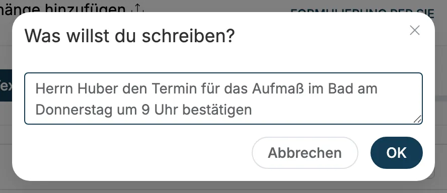 Fenster Was willst du schreiben mit einer kurzen Beschreibung