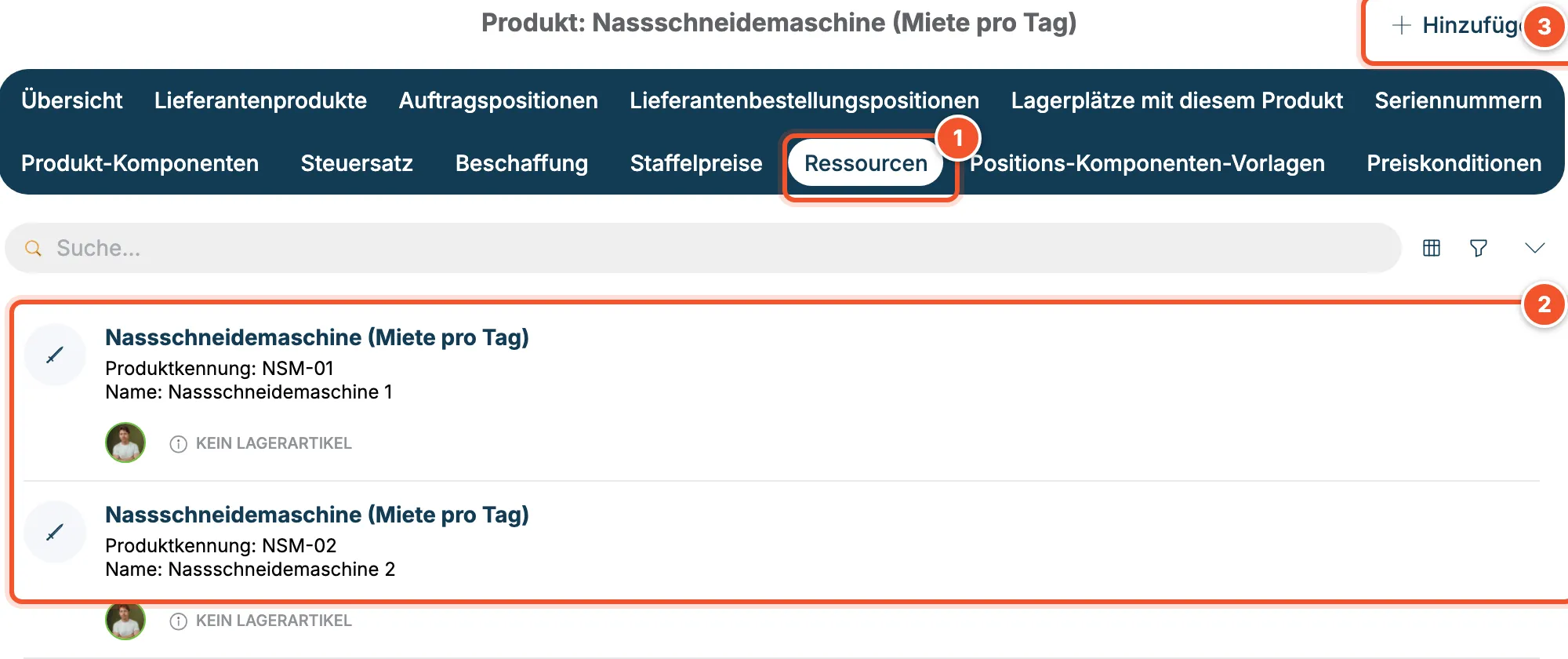 Reiter Ressourcen im Produkt Nassschneidemaschine mit NSM-01 und NSM-02