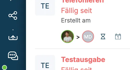 Symbol Beleg hochladen in der Seitenleiste mit Tooltip